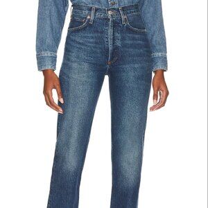 Agolde 90s Pinch Waist High Rise Straight Jeans Medium Wash Size 25